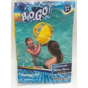 Bestway H2OGO! Designer Beach Ball 20 In / 51 Cm Inflatable Toy Ages 2+ Yellow S